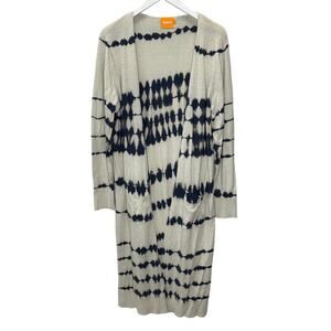 WISPR Long Open Front Cardigan Sweater Duster Gray Blue Size L Silk Blend